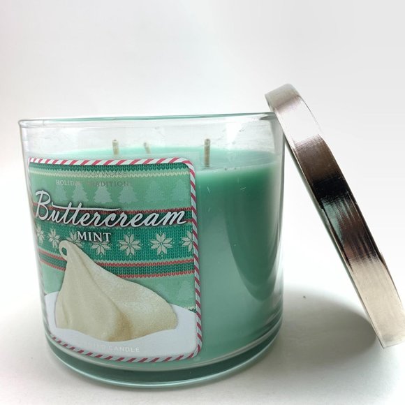 Bath & Body Works Buttercream Mint 3 Wick Candle